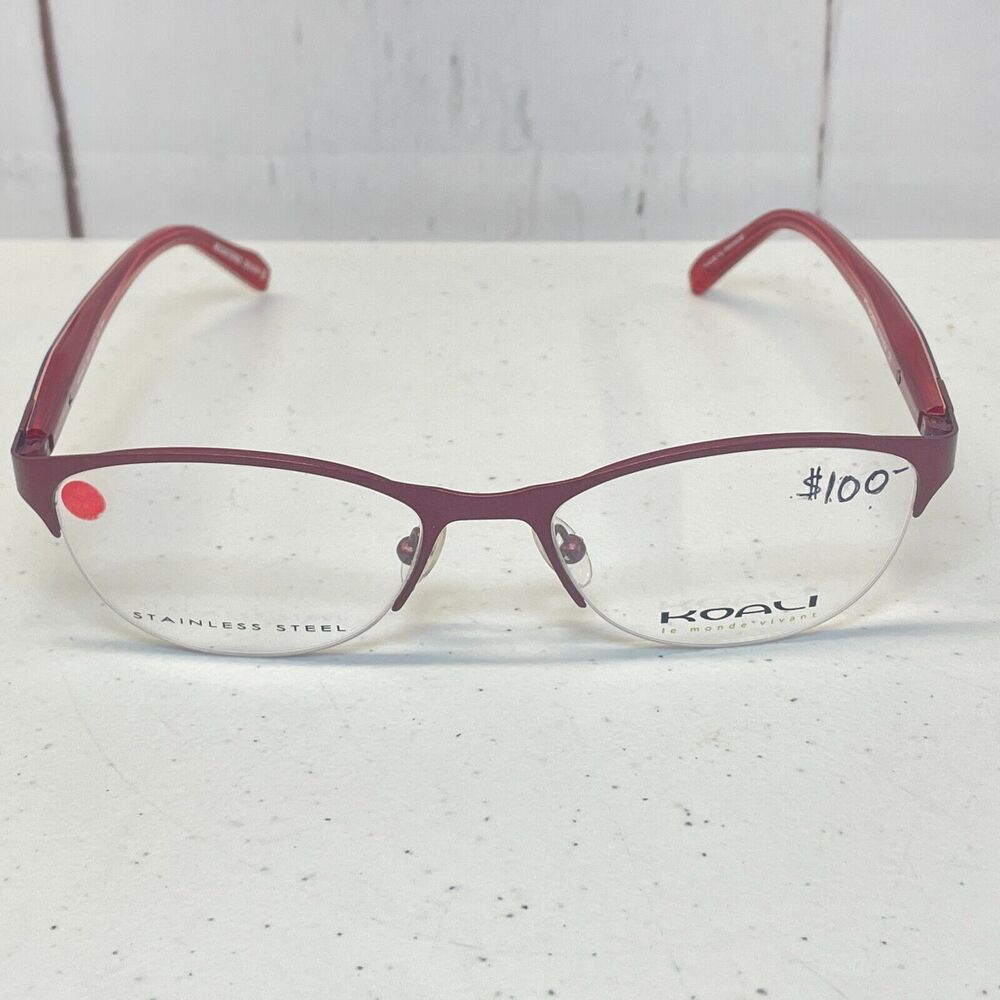 Koali Morel France 2899S RR060 50-17-135 Burgundy/Red Half Rim Eyeglasses Frames